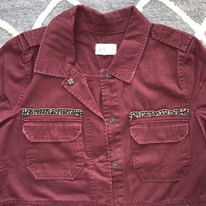 Burgundy Jacket with Metallic Gold Thread Size L